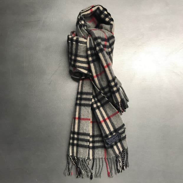 버버리 정품 캐시미어 머플러 그레이