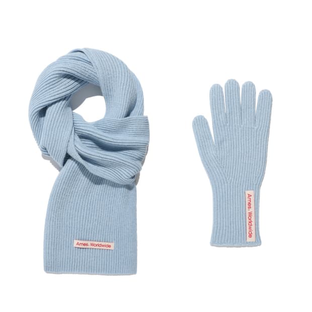 미개봉새상품 아메스 월드와이드 머플러&글러브 스카이블루