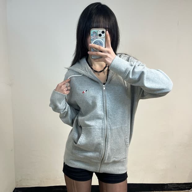 Maison Kitsuné grey hoodie zip-up