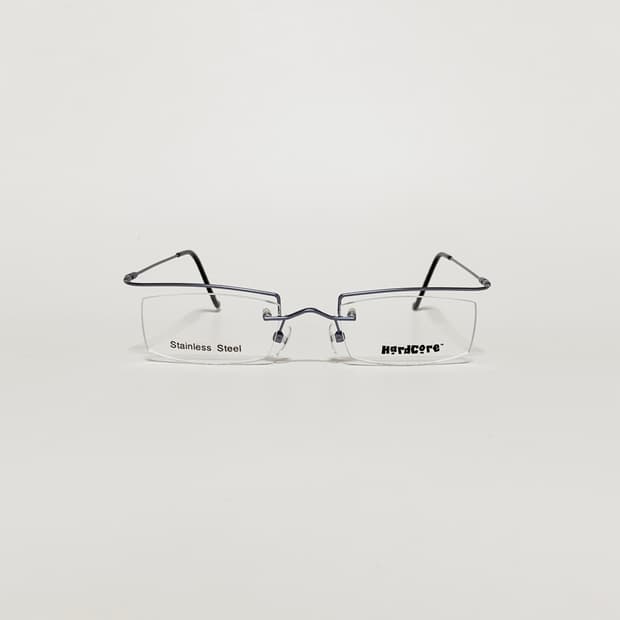 840 그레이 데드스탁 남녀공용 무테 직사각 스테인리스 프레임 빈티지안경