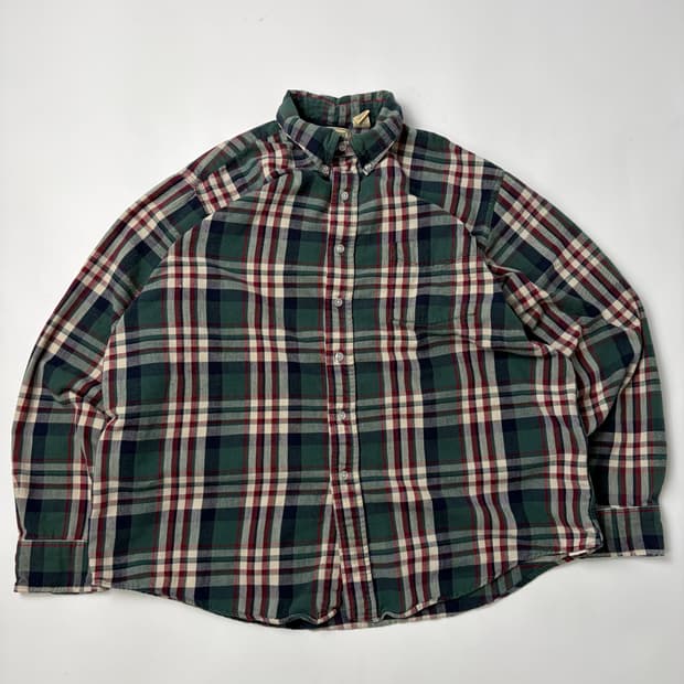 90s L.L.Bean Plaid Button Up Shirt