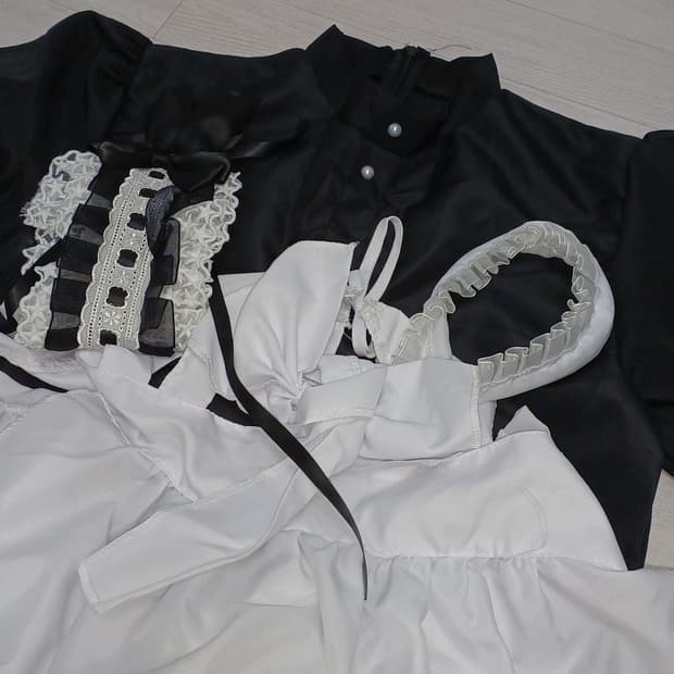 헤드드레스 포함 메이드복 졸업사진 할로윈 코스프레