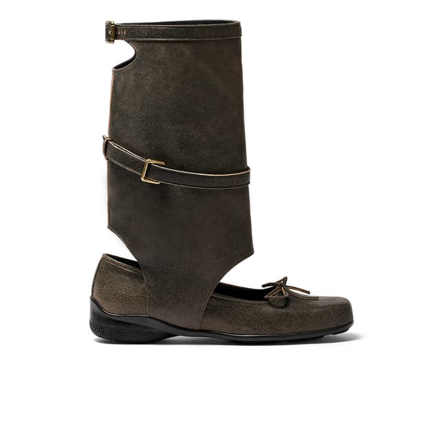 오픈와이와이 컷아웃 부츠 브라운