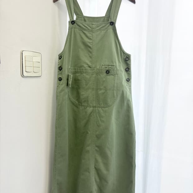 카키 빈티지 워크 오버롤 원피스 JPN