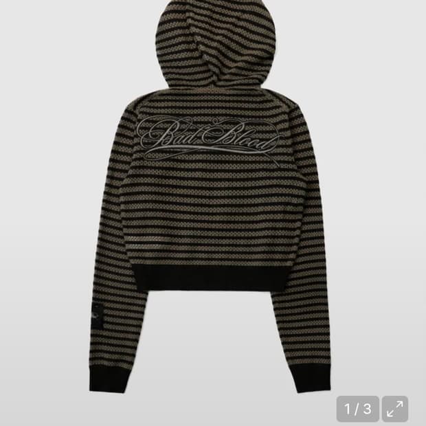 배드블러드 크로쉐 니트 후드집업 