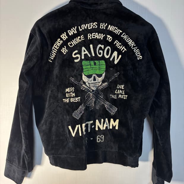 VIET-NAM 빈티지 베트남전 자수 스카잔 자켓