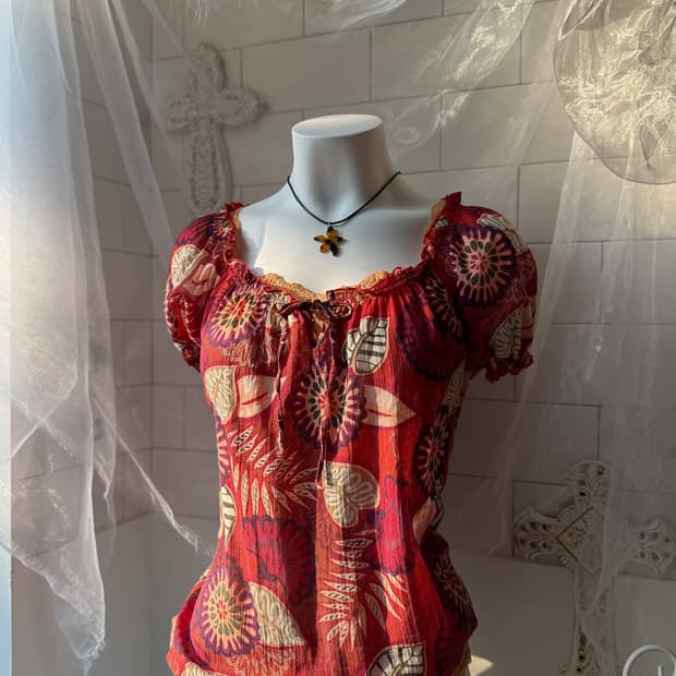 Hawaiian Puff Blouse 0373