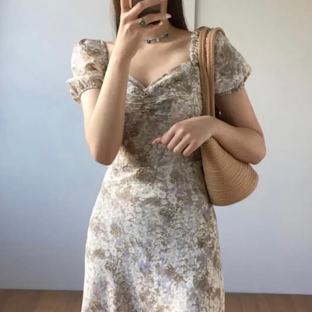 [새상품] 루루서울 마가렛 퍼프 롱 드레스 베이지