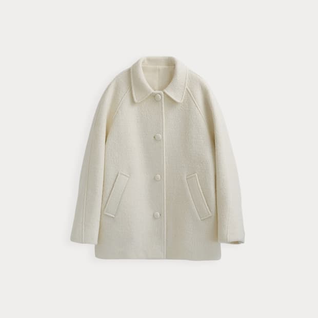 새상품  하네 엔케이스 레글런 울 하프 코트 S