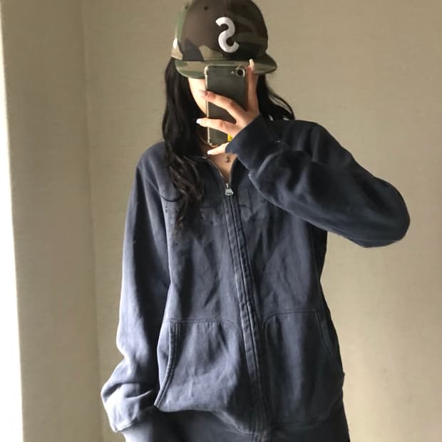 디젤 네이비 빅로고 집업