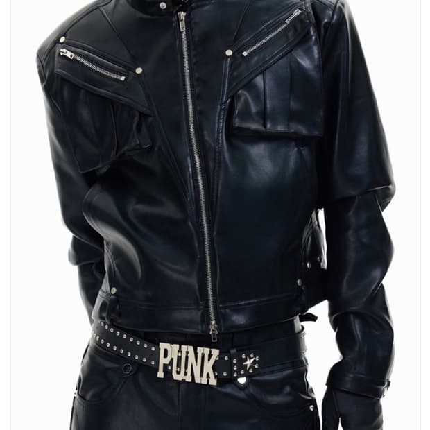 Metal Zipper PU Leather Rider Jacket 