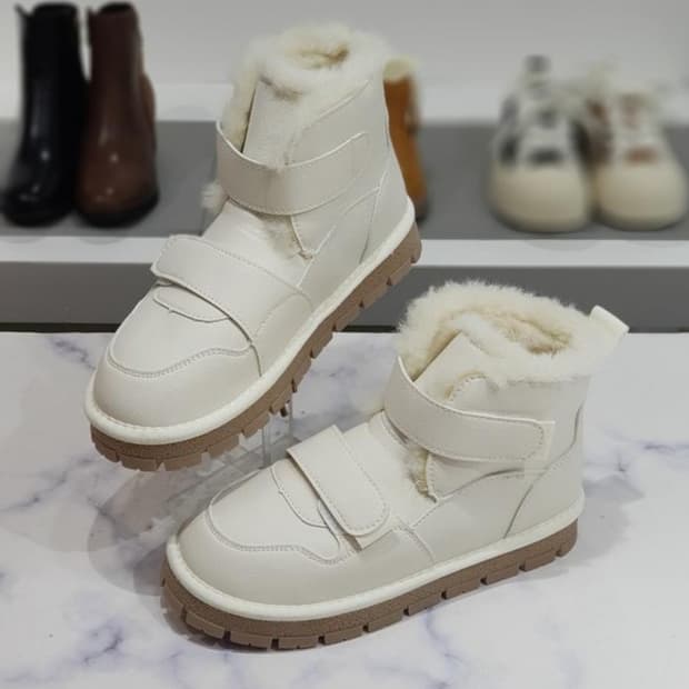 가죽 벨벳 퍼안감 스노우 앵클부츠