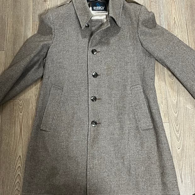 빈티지 체크 발마칸 코트 46R