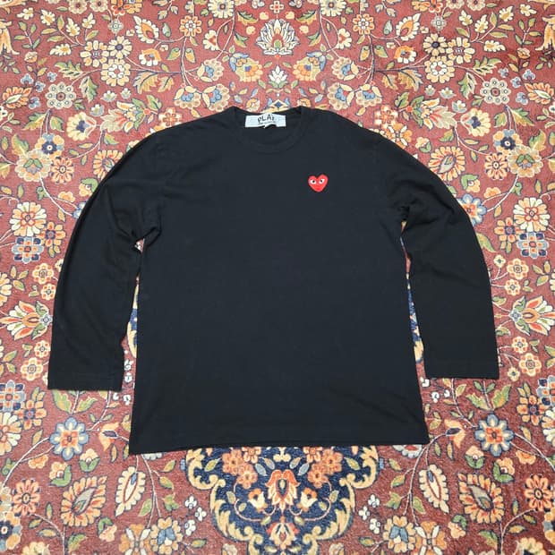 꼼데가르송 PLAY 레드 와펜 긴팔 티셔츠(XL,공용)