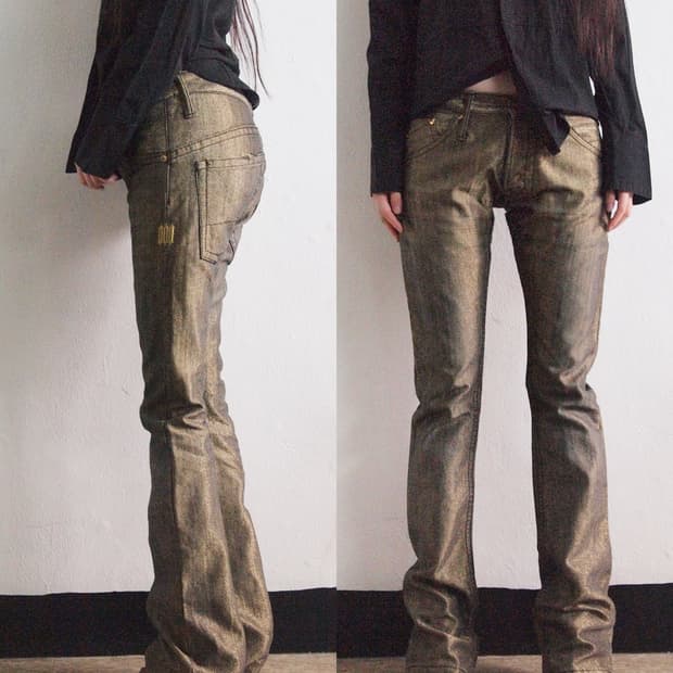 troiso jpn 골드 글리터 vkei 부츠컷 데님