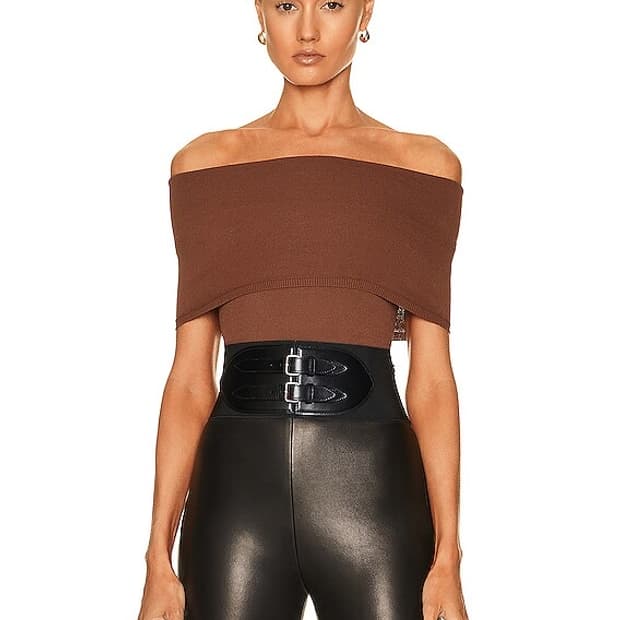 [새상품] 알라이아 브라운 바디수트 38