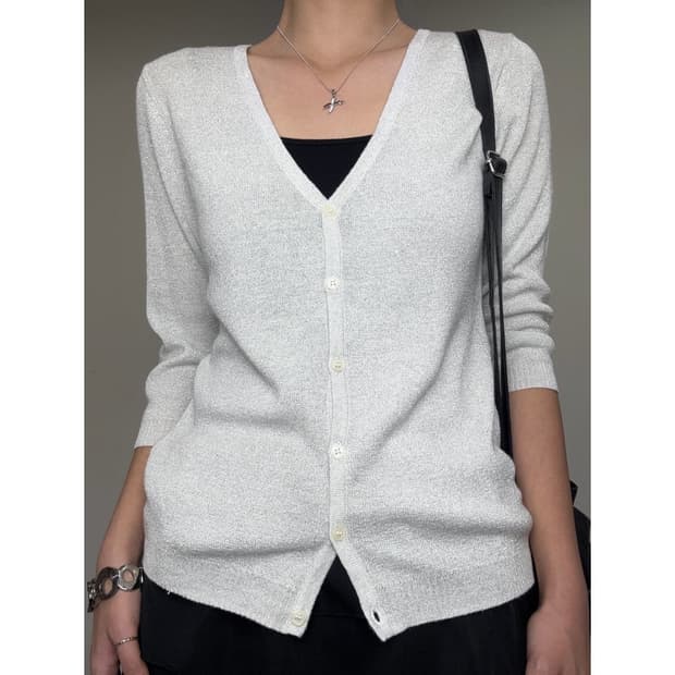 빈티지 글리터 가디건