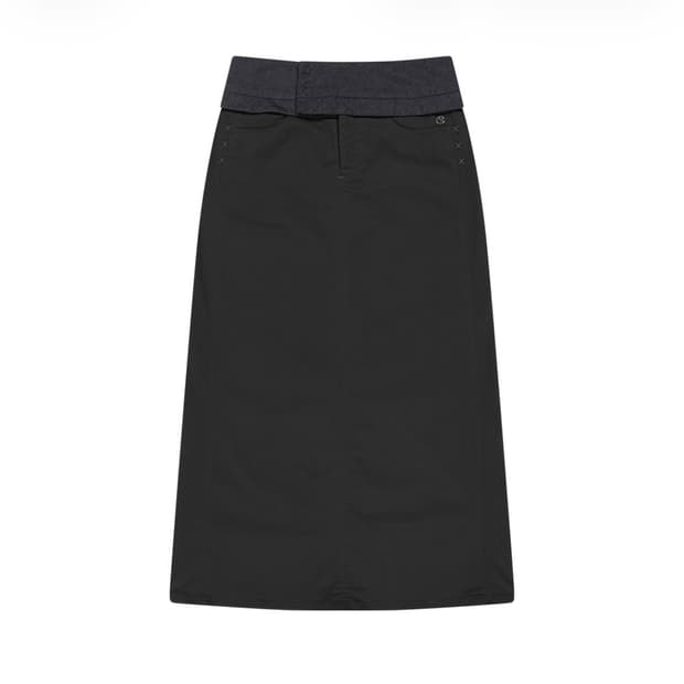 코이세이오 웨이스트 패널 스커트 차콜