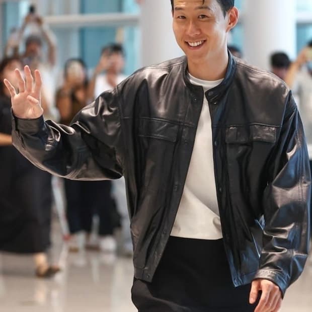 25ss 르메르 박시 레더 블루종 L