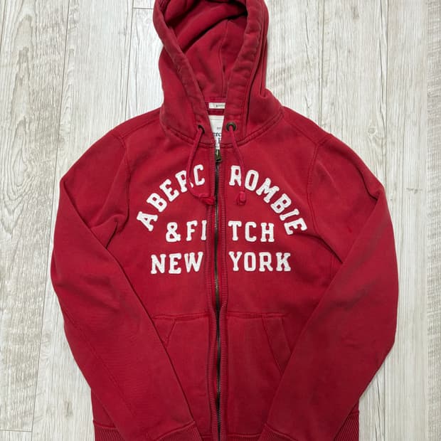 아베크롬비 후드집업 레드 L