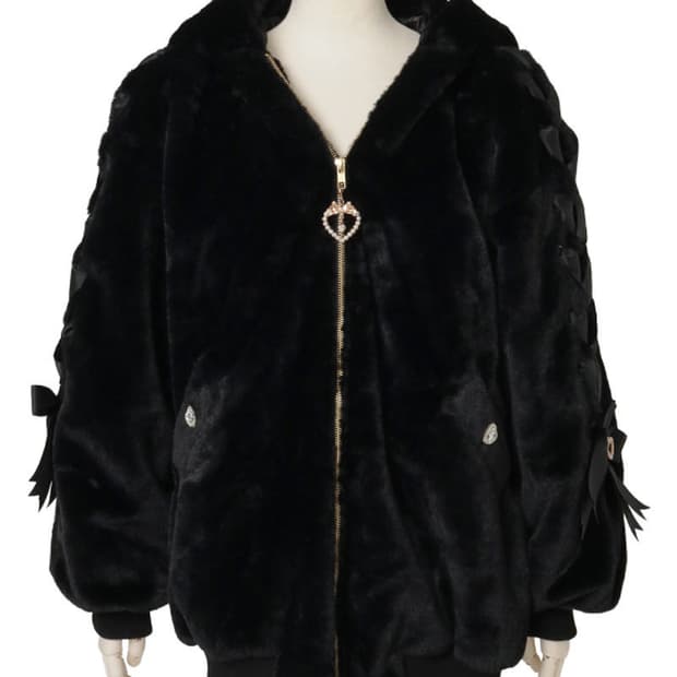 리즈리사 리본 토끼 퍼파카