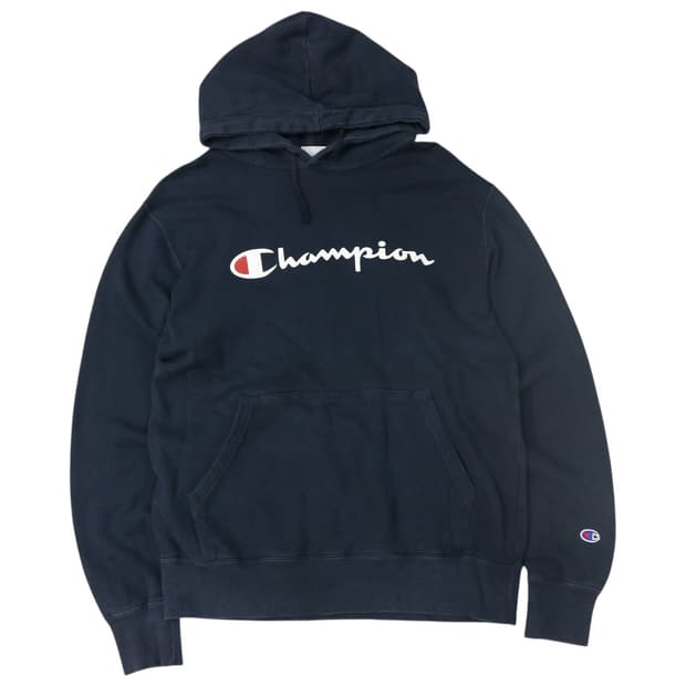 Champion 챔피온 빈티지 빅로고 네이비 후드티 (L)