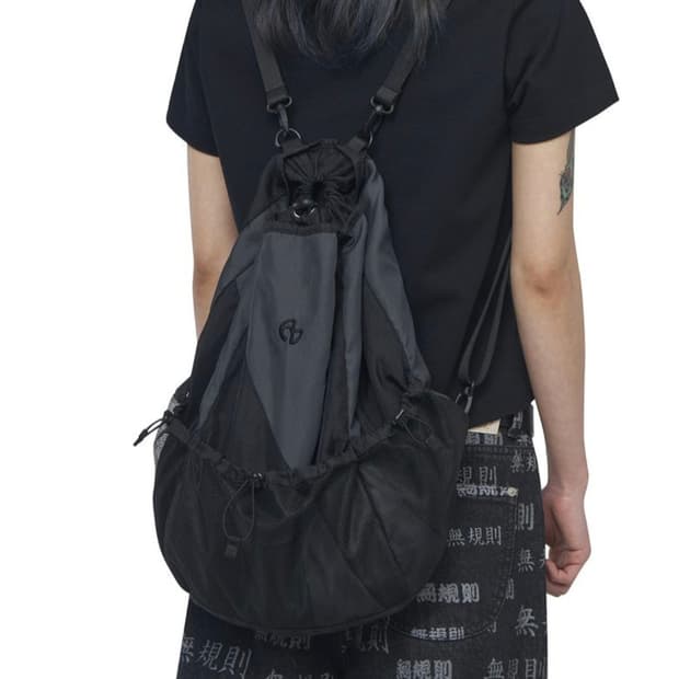 노매뉴얼 Nomanual 블랙 차콜 C.B 스트링 백팩