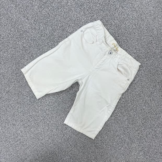 150 빈티지 키즈 여성 화이트 데님 반바지 0715J1