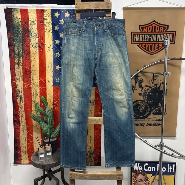 00s 리바이스 501 샌드워싱 데님팬츠 버튼플라이 N588