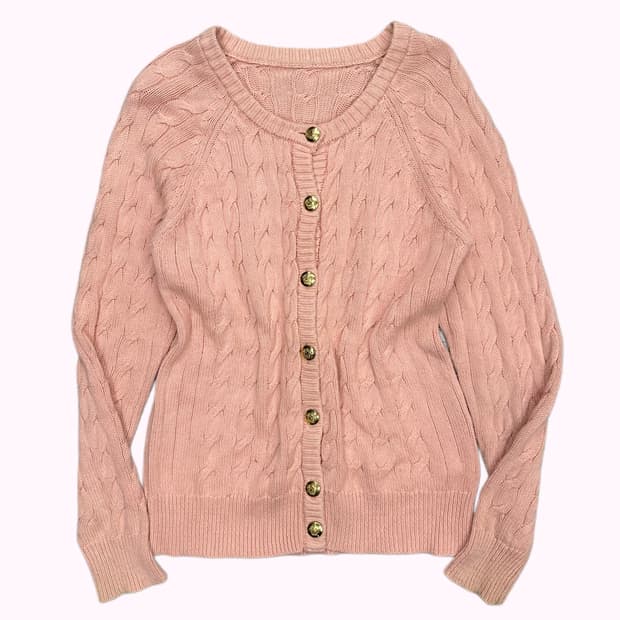 preppy cable knit cardigan