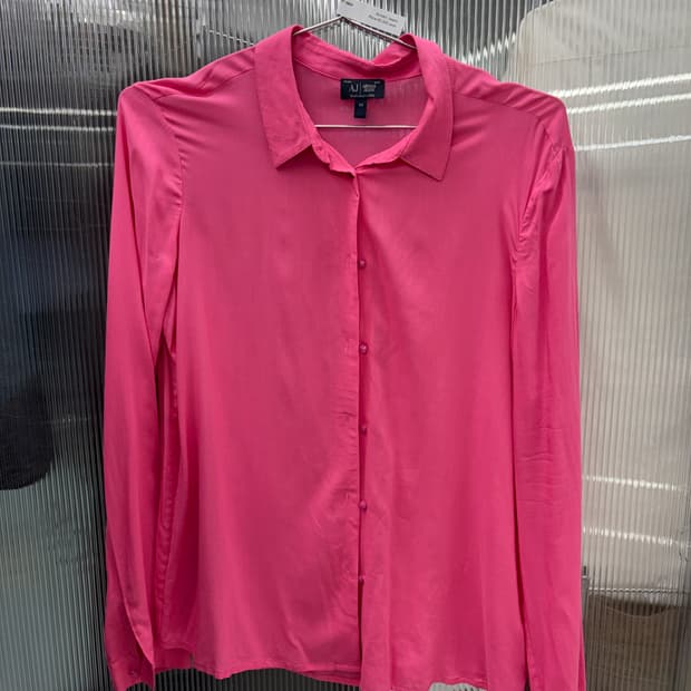 아르마니 진스 핑크 코튼 셔츠