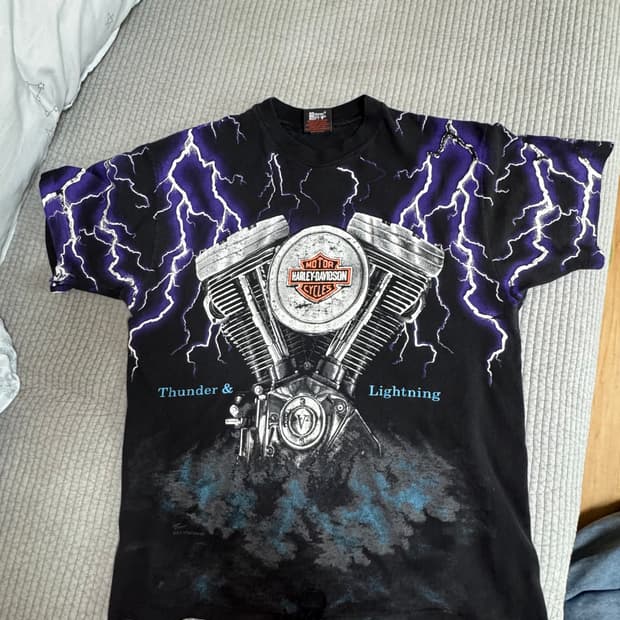 90s할리데이비슨 라이트닝 티셔츠
