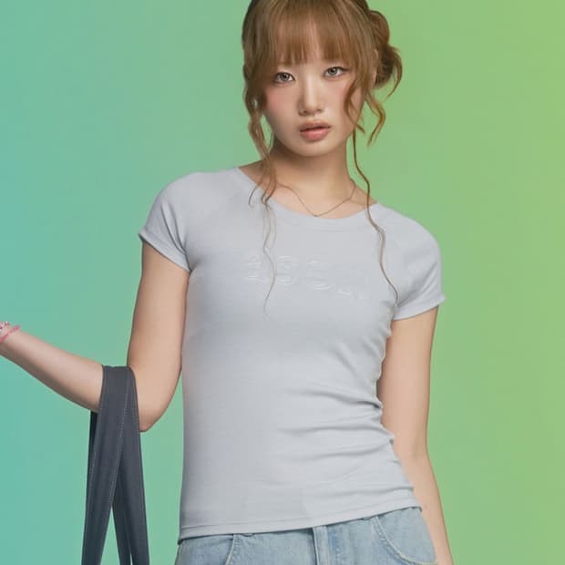 애즈온 모노 래글런 티 라이트 블루