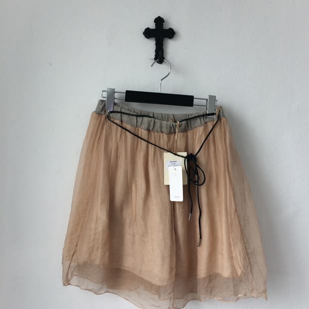 Tied organza mood mini skirt