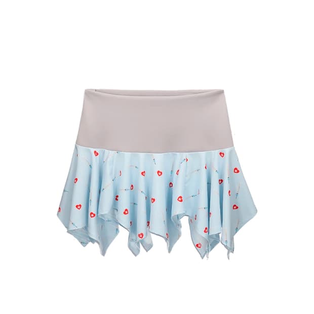 혼쿄  치마스커트 Injection Draped Skirt Skyblue