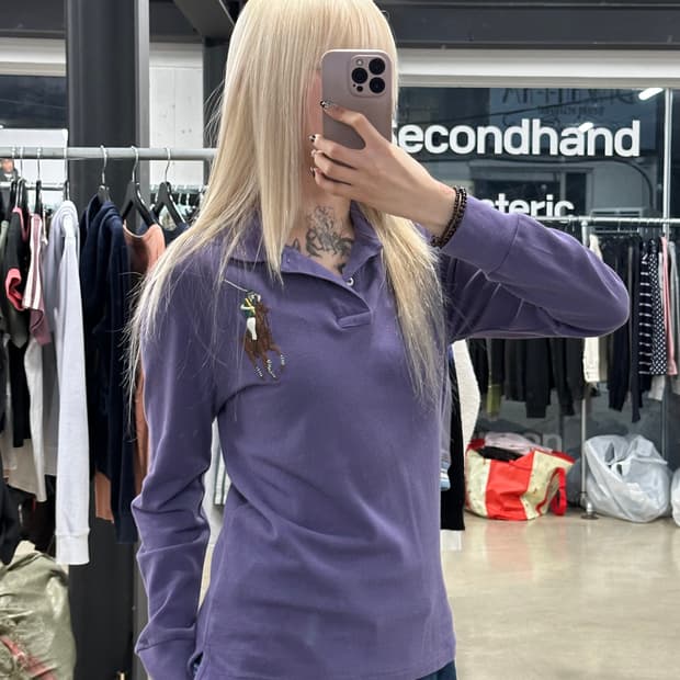 폴로 랄프로렌 빅포니 퍼플 PK 긴팔 롱슬리브