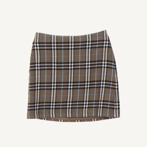 버버리블루라벨 체크미니스커트
