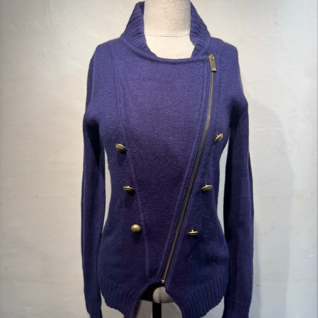 Armani purple knit zip-up