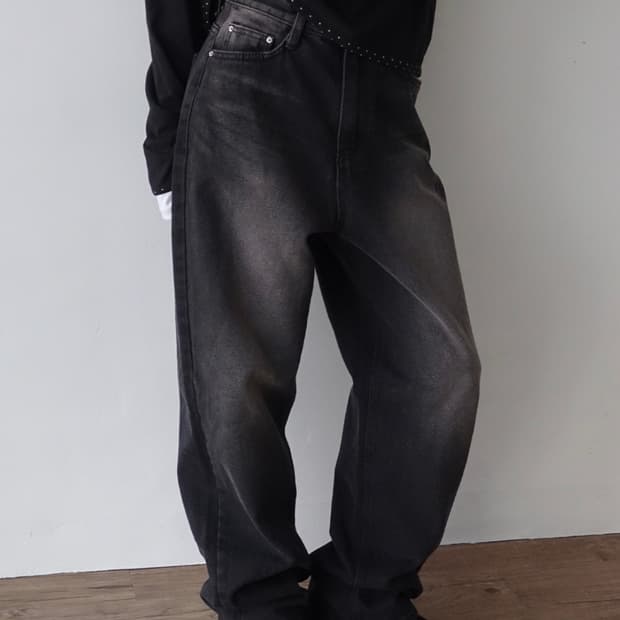 페스토 데님 와이드 팬츠