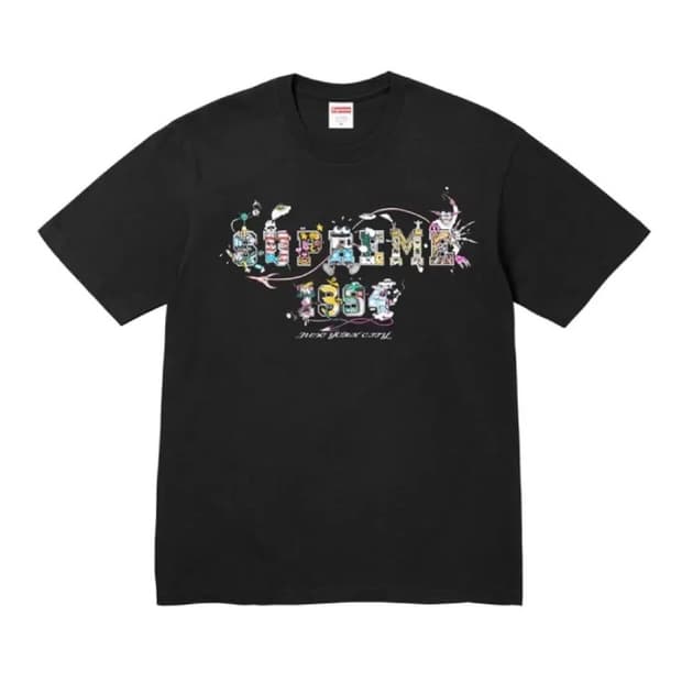 (S)슈프림 24SS 바시티 티셔츠 블랙