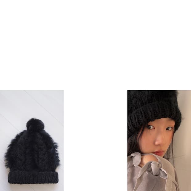 [COMME CA ISM] black pur beanie