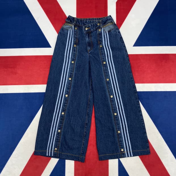 아디다스 x아이비파크 와이드데님 스냅팬츠 여성M