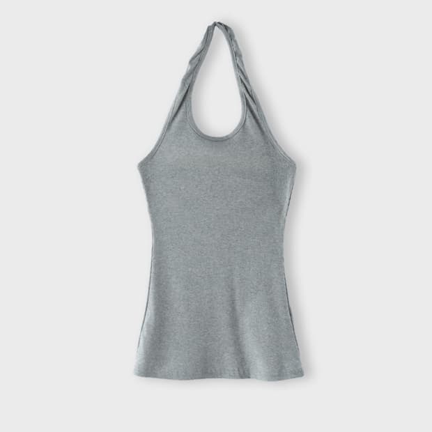 칙스 스탠다드 골지 홀터넥 멜란지