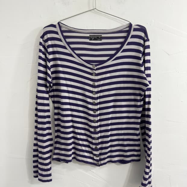 agnes b stripe cardigan