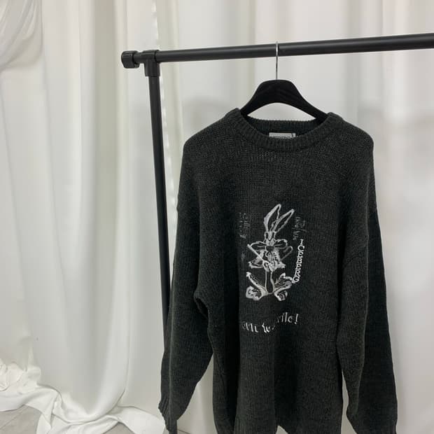 ICEBERG Rabbit Stitch Gray Knit