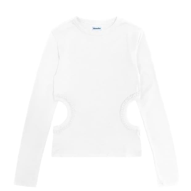 체메씨 HOLE LACE LONG SLEEVE 화이트