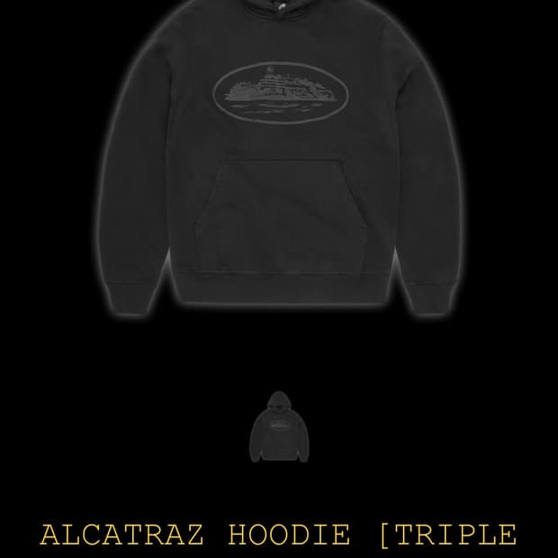 코르테이즈 알카트라즈 후드 트리플블랙 L