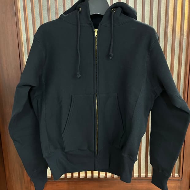 챔피온 리버스위브 made in usa 레드탭 후드집업 검정 M