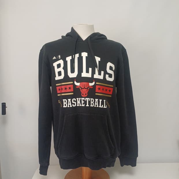 [L/100] 아디다스 x NBA 시카고 불스 워시드 기모 후드티