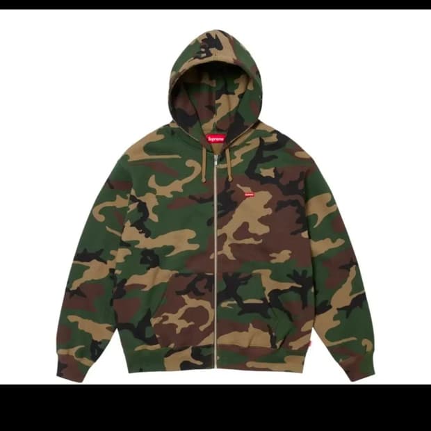 24FW 슈프림 스몰 박스 집업 후드 스웨트셔츠 우드랜드 카모 팔아요